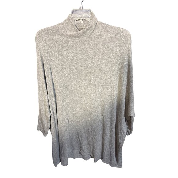 We The Free Salt Heather Gray Long Oversize  Turtleneck Tunic Top Womens Size S - Picture 1 of 5